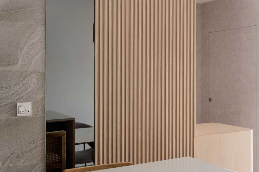 Scandinavian Office with Bookshelf and Desk