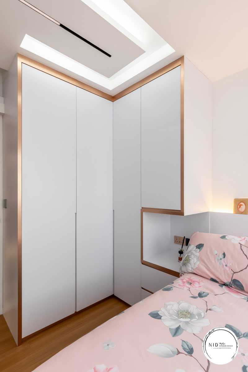 Modern Bedroom with Vinyl Flooring and Cove Lighting