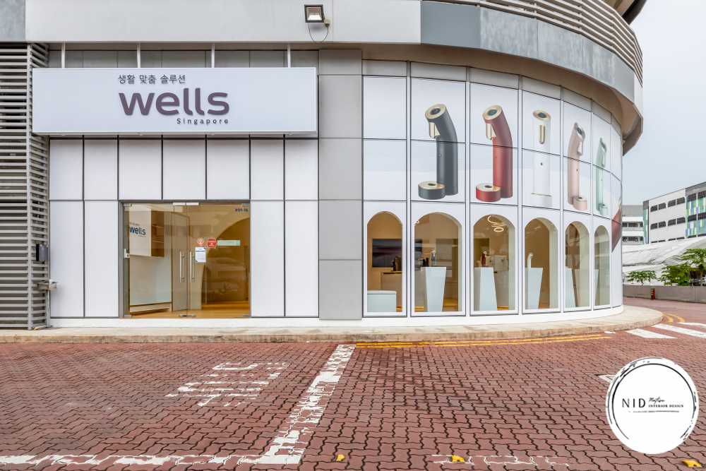 Minimalist Shopfront with Bay Window and Glass Door