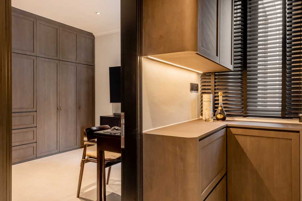 Modern Bedroom with Wardrobe and Lighting