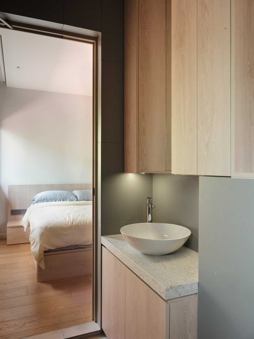 Minimalist Bathroom with Mirror and Bathroom Mirrors