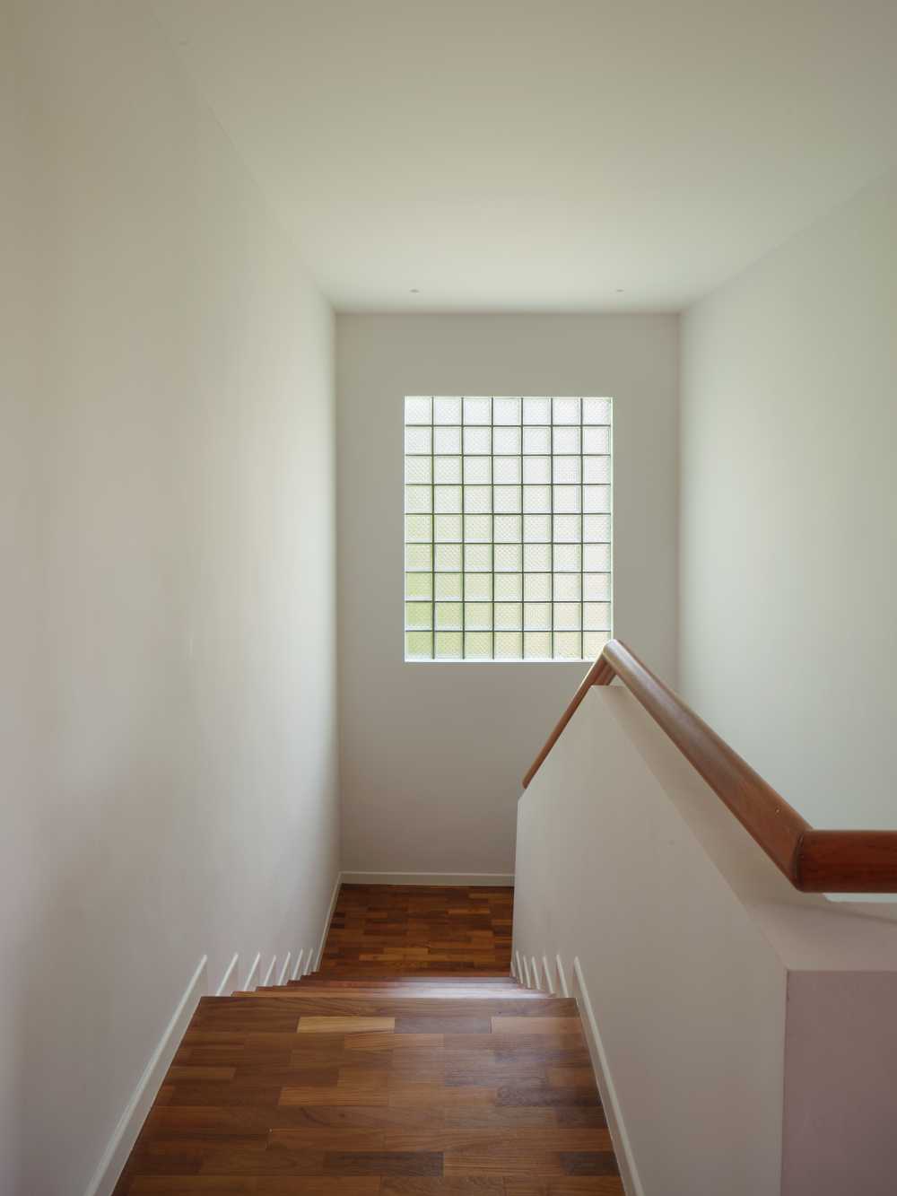 Minimalist Hallway with Parquet Floor and Flooring