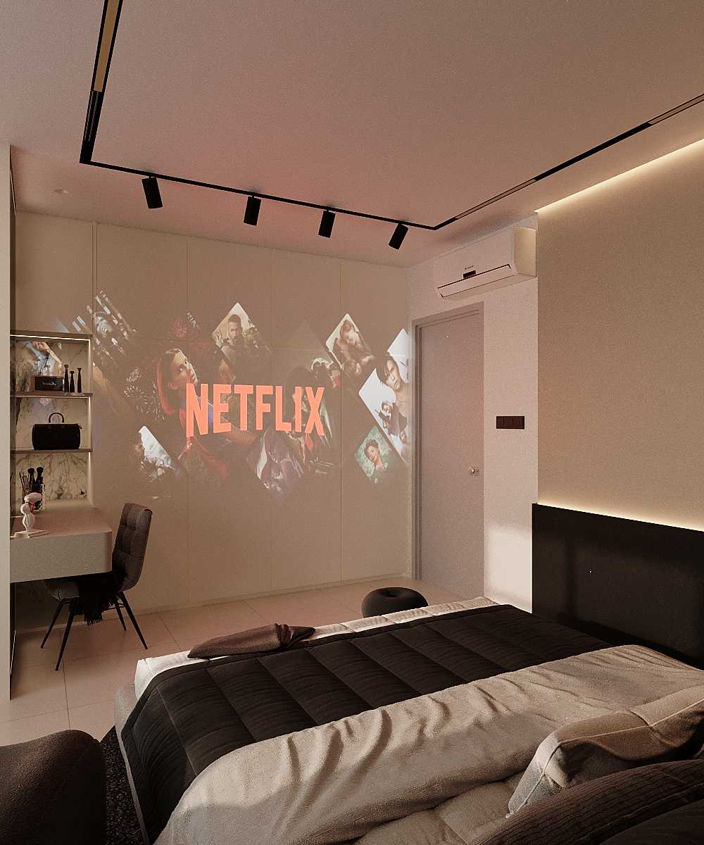 Modern Bedroom with Wardrobe and Day Bed