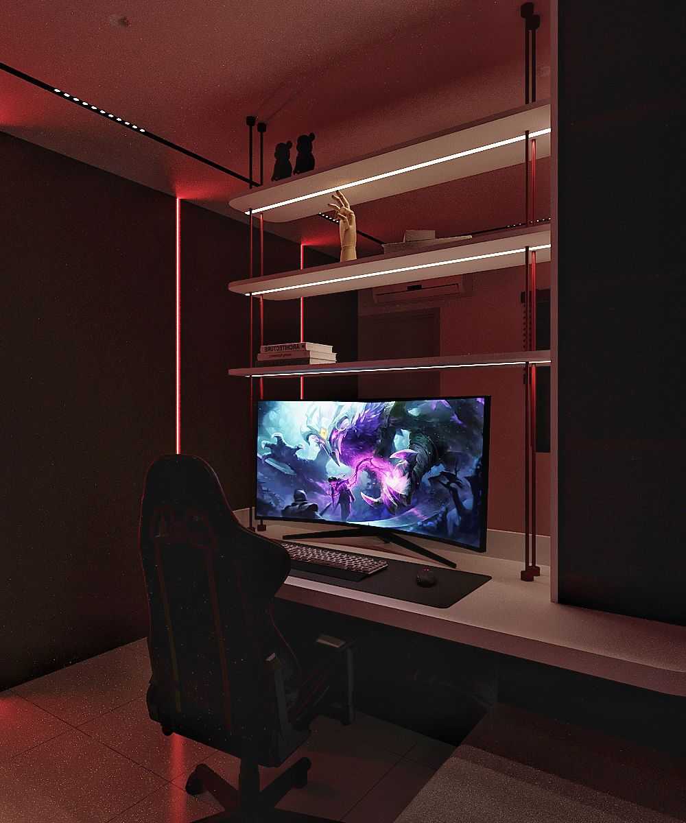 Modern Gaming Room with Settee and Sofa
