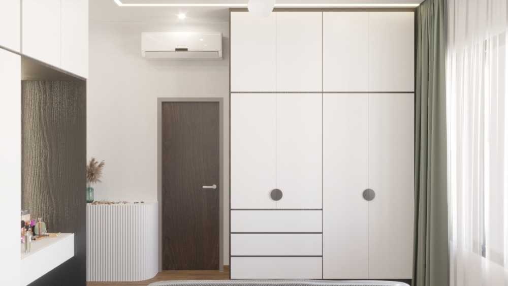 Transitional Bedroom with Parquet Floor and Flooring