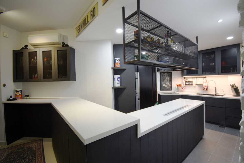 Industrial Kitchen with Countertop and Kitchen Island