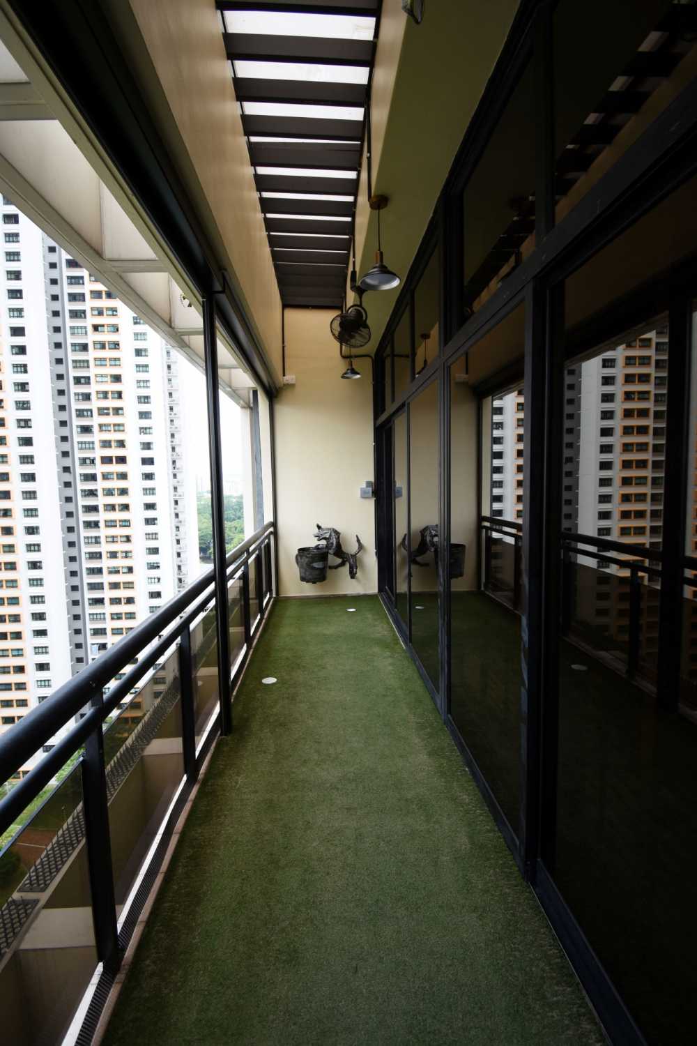 Industrial Balcony with Blinds and Motorised Blinds