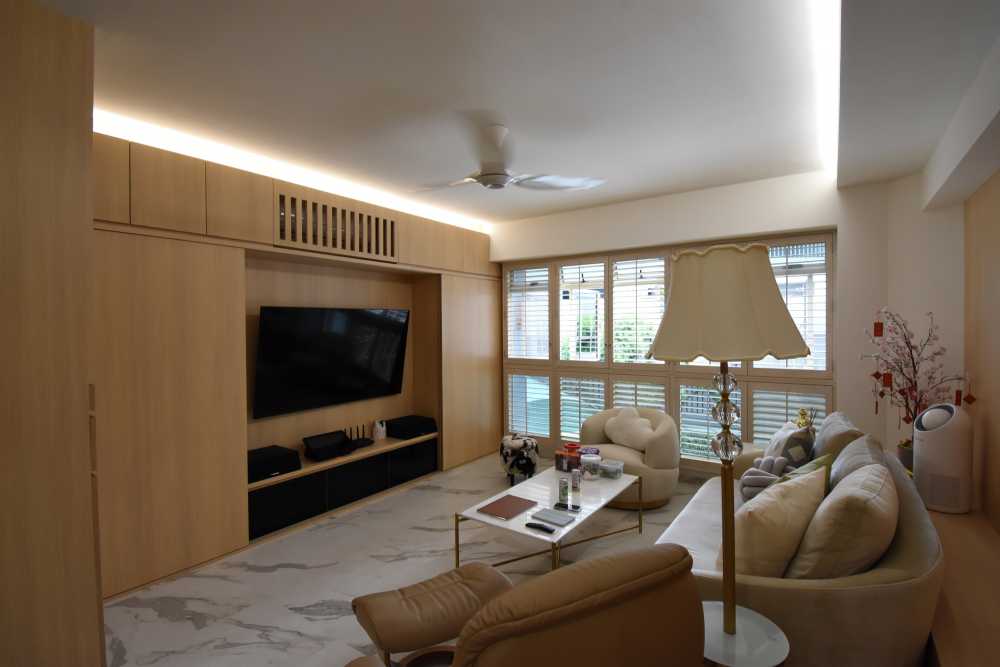 Scandinavian Living Room with Settee and TV Console