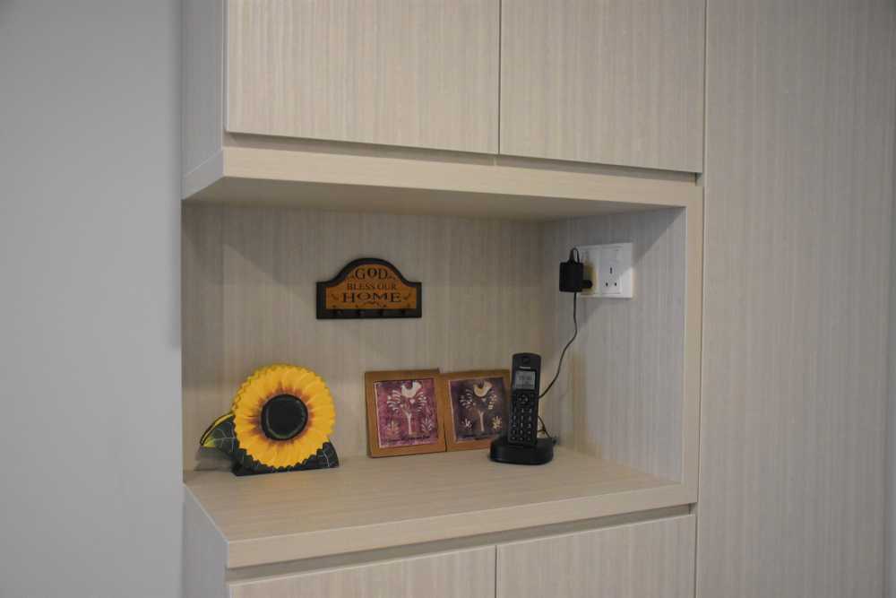 Vintage Entryway with Open Storage and Shoe Cabinets