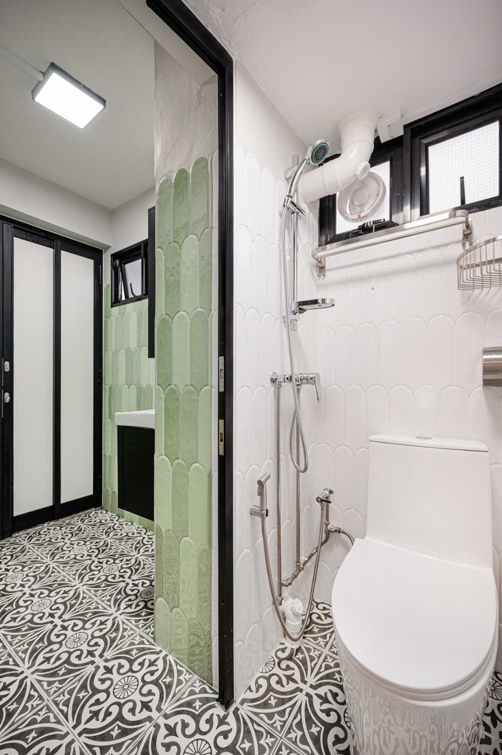 Asian Bathroom with Bathroom Accessories and Showers