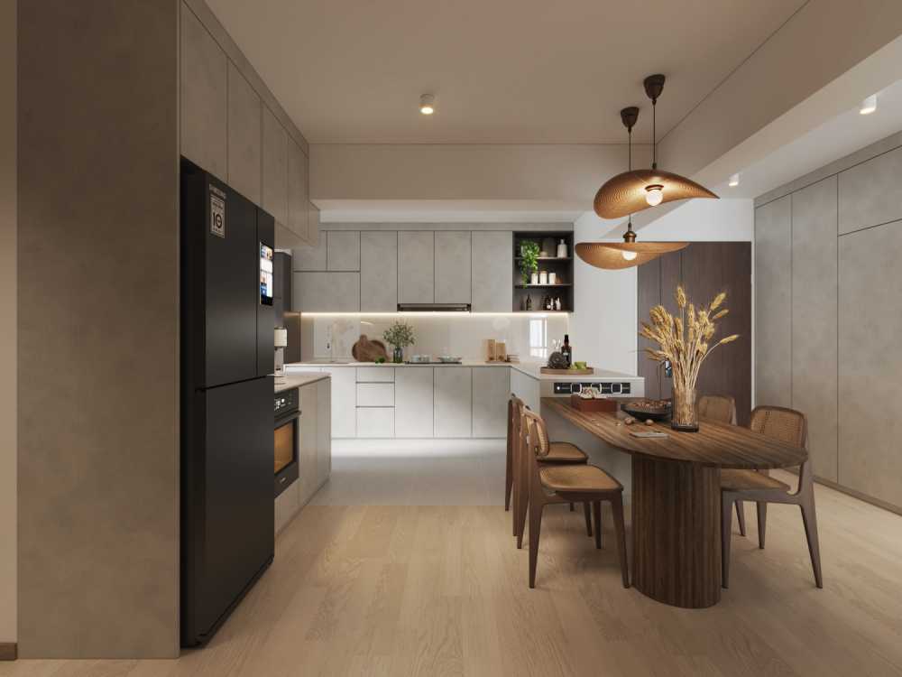 Contemporary Kitchen with Kitchen Island and Open Kitchen