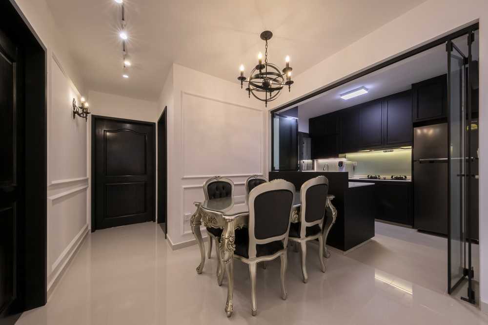 Contemporary Kitchen with Cupboard and Kitchen Accessories
