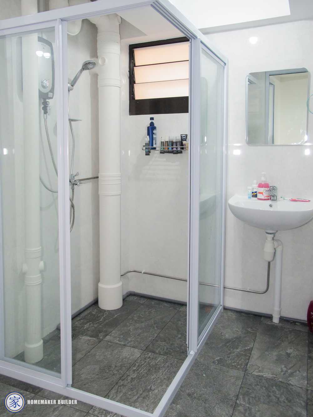 Vintage Bathroom with Mirror and Shower Screen