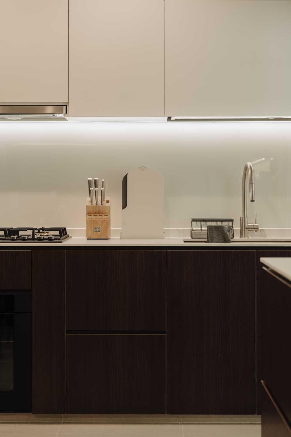Minimalist Kitchen with Countertop and Cupboard