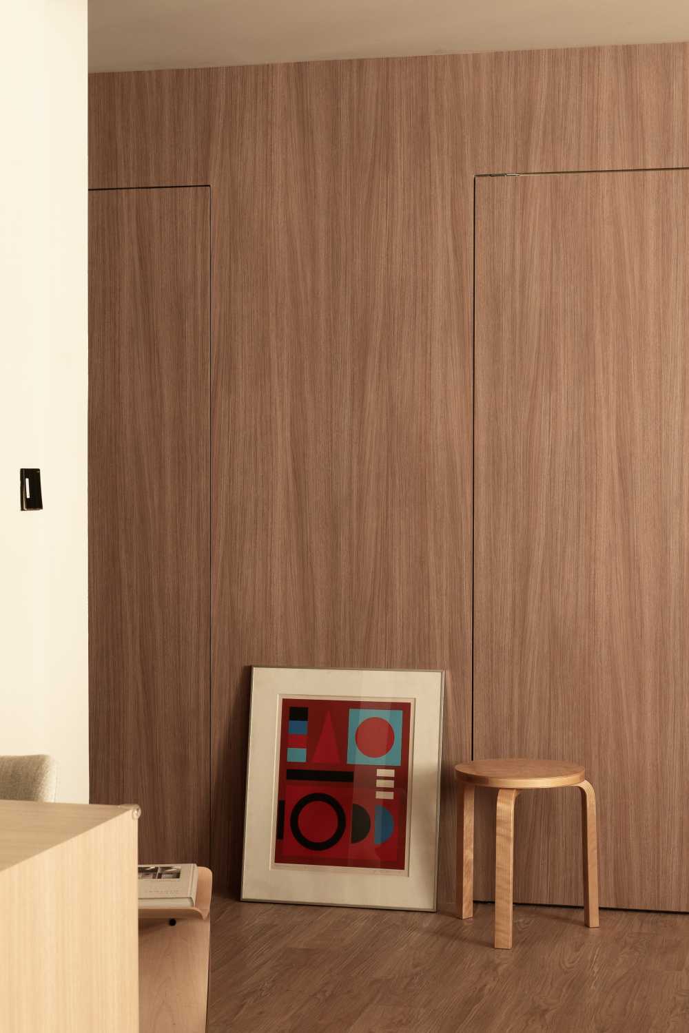 Scandinavian Study with Desk and Doors