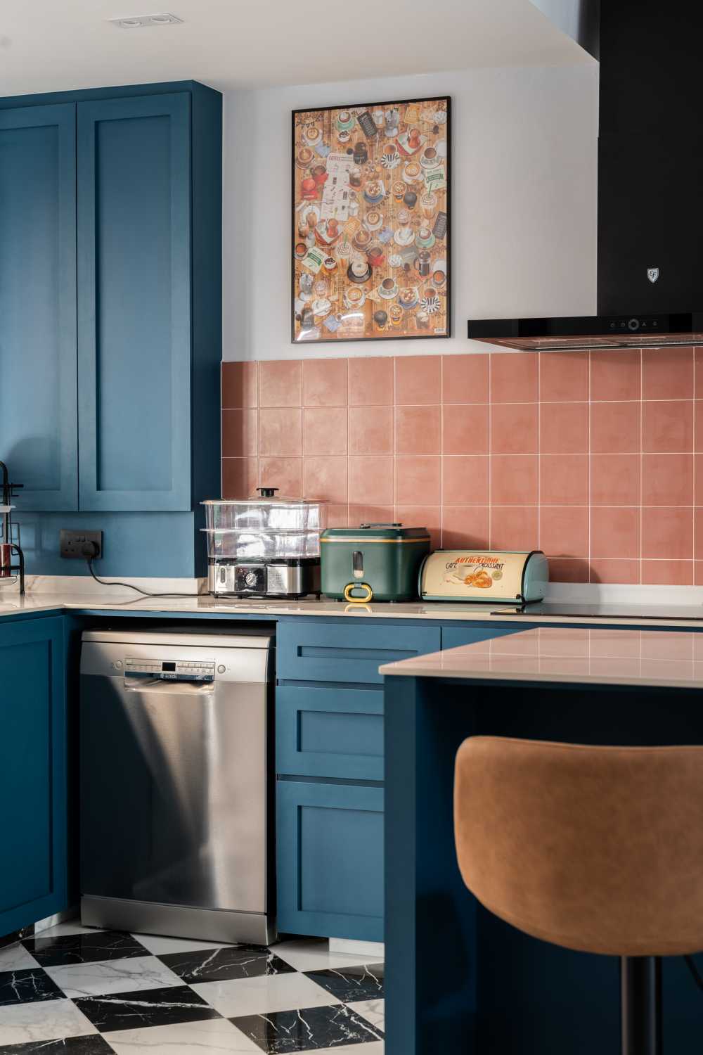 Eclectic Kitchen with Vinyl Flooring and Wood Flooring