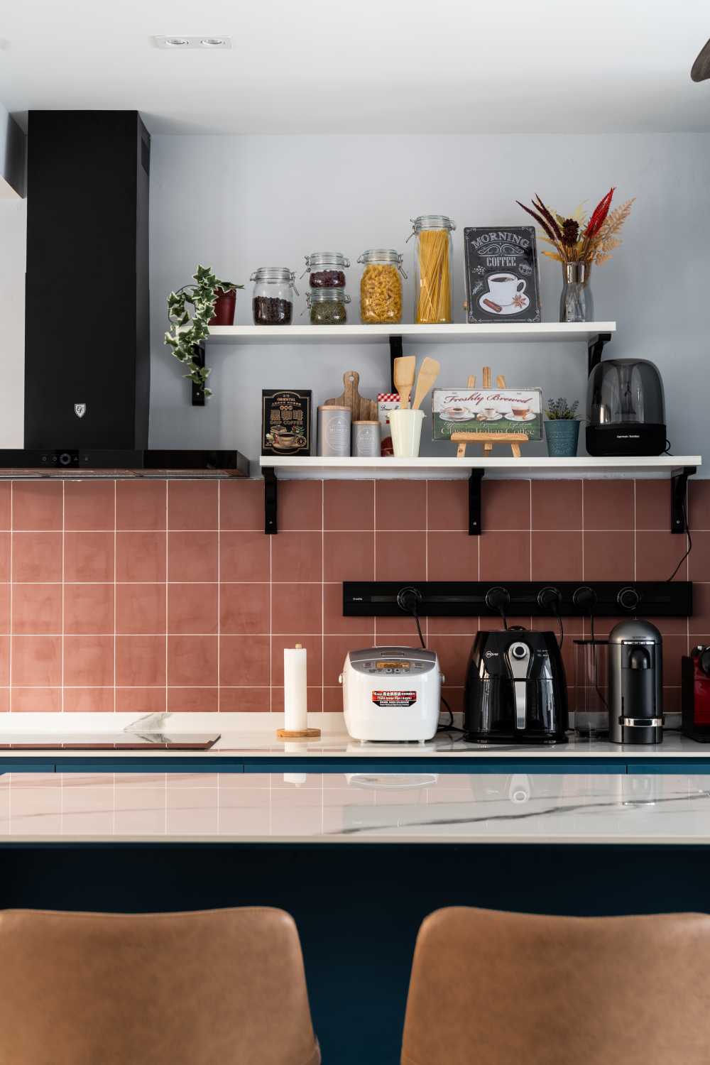 Eclectic Kitchen with Vinyl Flooring and Wood Flooring