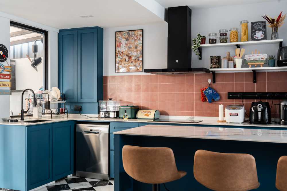 Eclectic Kitchen with Countertop and Wood Flooring