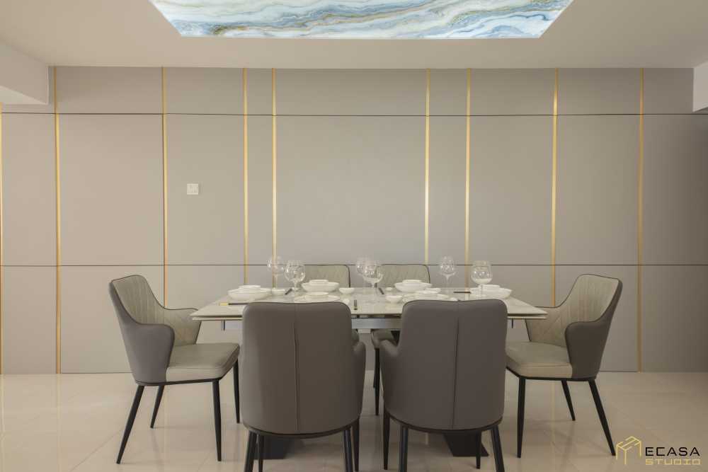 Contemporary Dining Room with Ceiling Light and Dining Table
