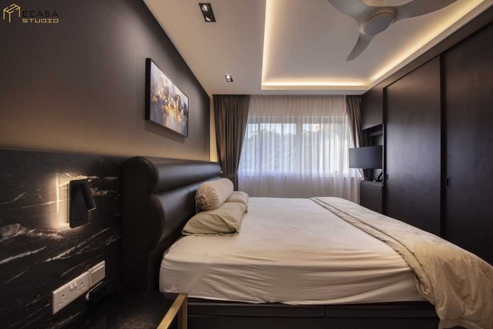 Contemporary Bedroom with Platform Bed and Closet