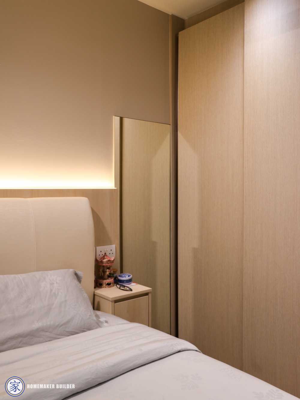 Modern Bedroom with Mirror and Wardrobe