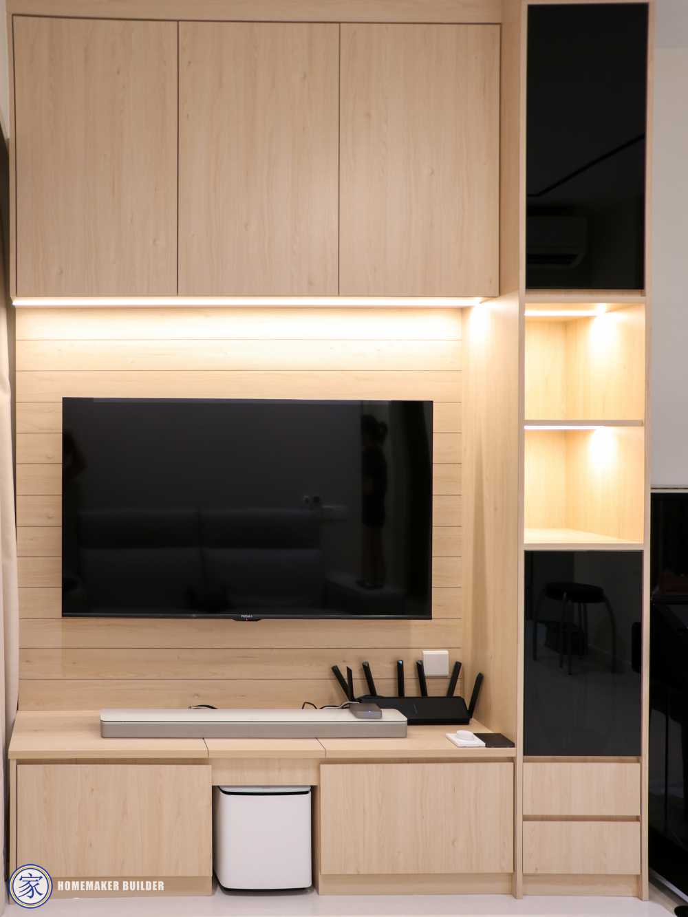 Modern Living Room with TV Console and Feature Wall