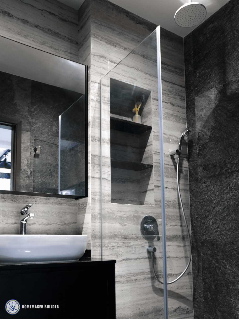 Modern Bathroom with Mirror and Shower Screen