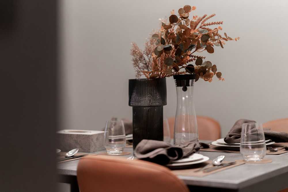 Modern Dining Room with Console Table and Tableware