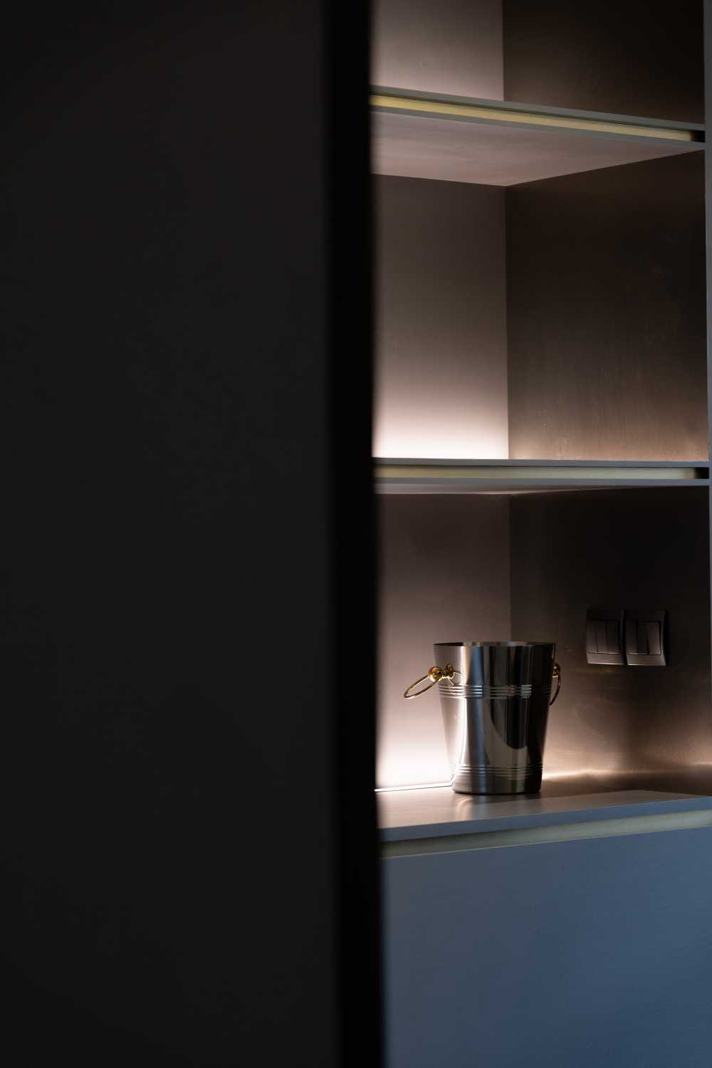 Modern Hallway with Artwork and Console Table