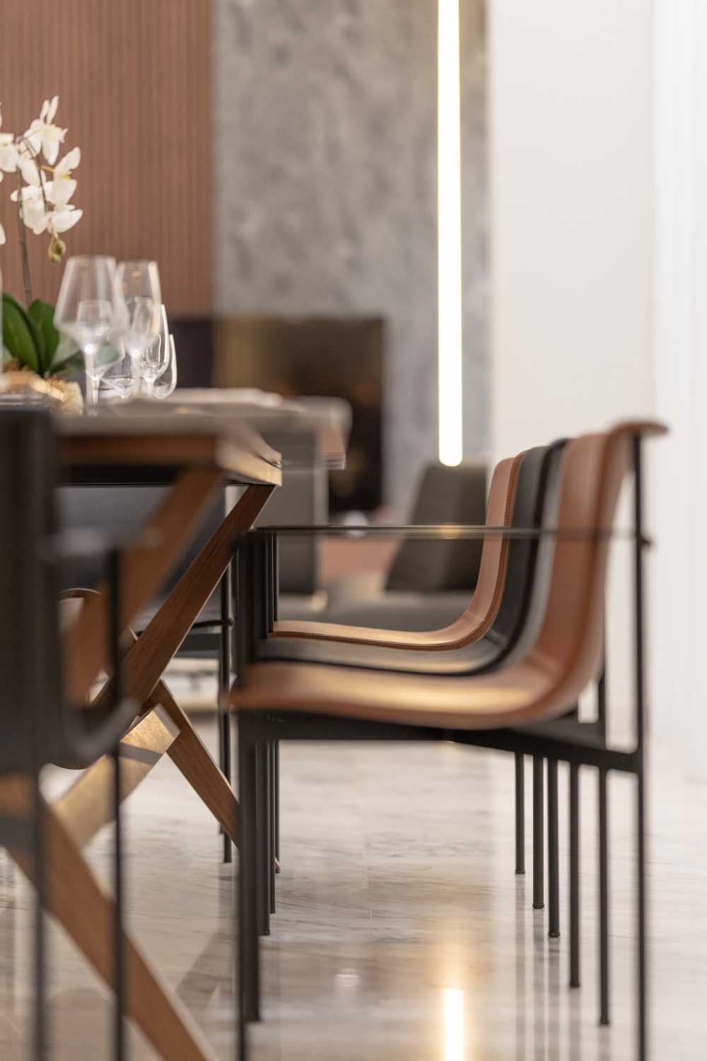 Modern Dining Room with Cove Lighting and Drop Ceiling