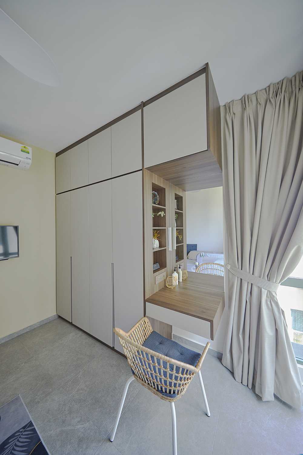 Modern Bedroom with Marble Floor and Cove Lighting
