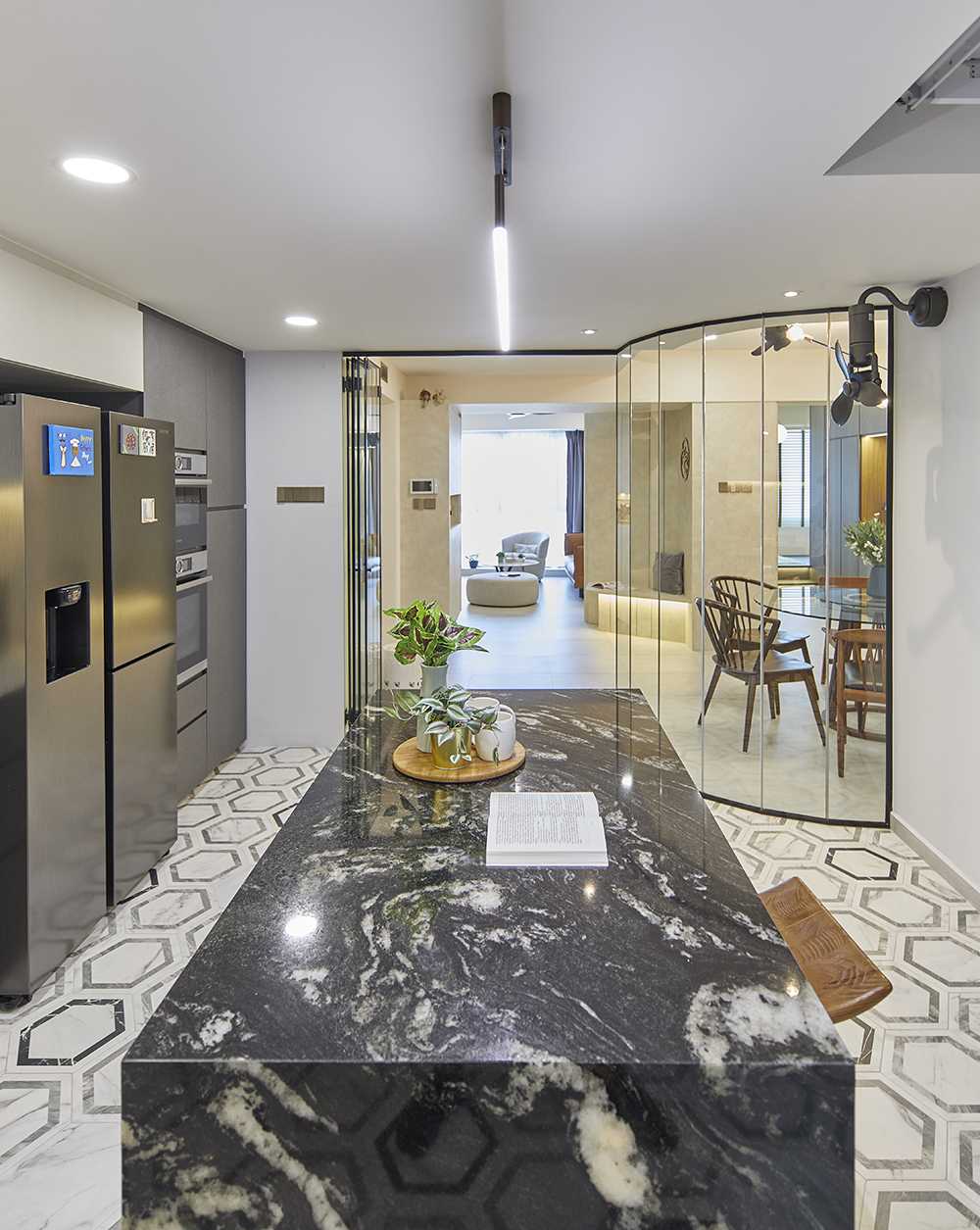 Modern Kitchen with Kitchen Window and Open Kitchen