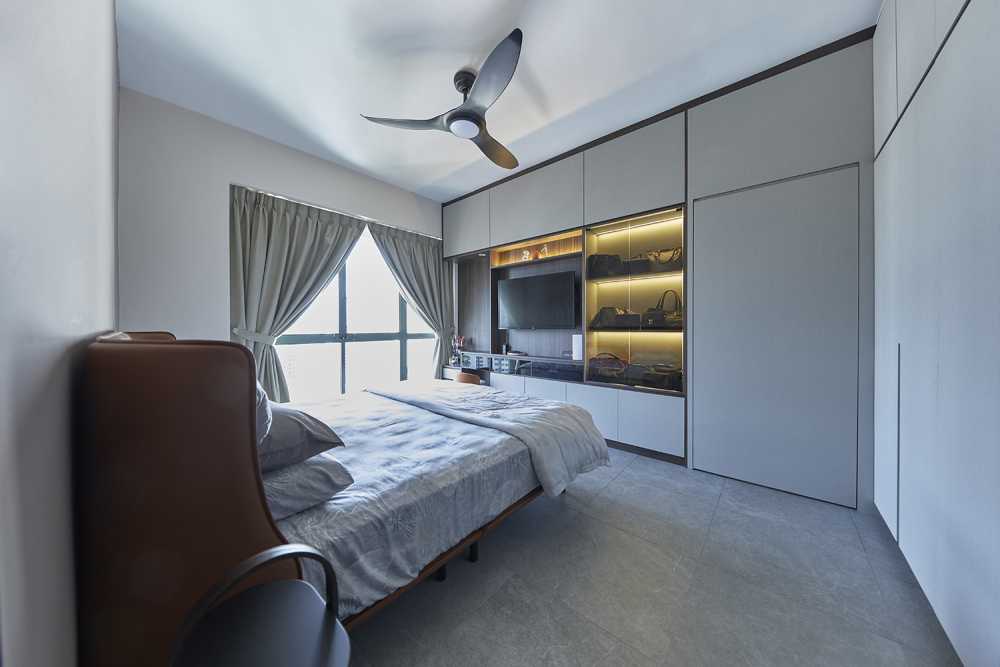 Modern Bedroom with Sideboard and Children's Beds