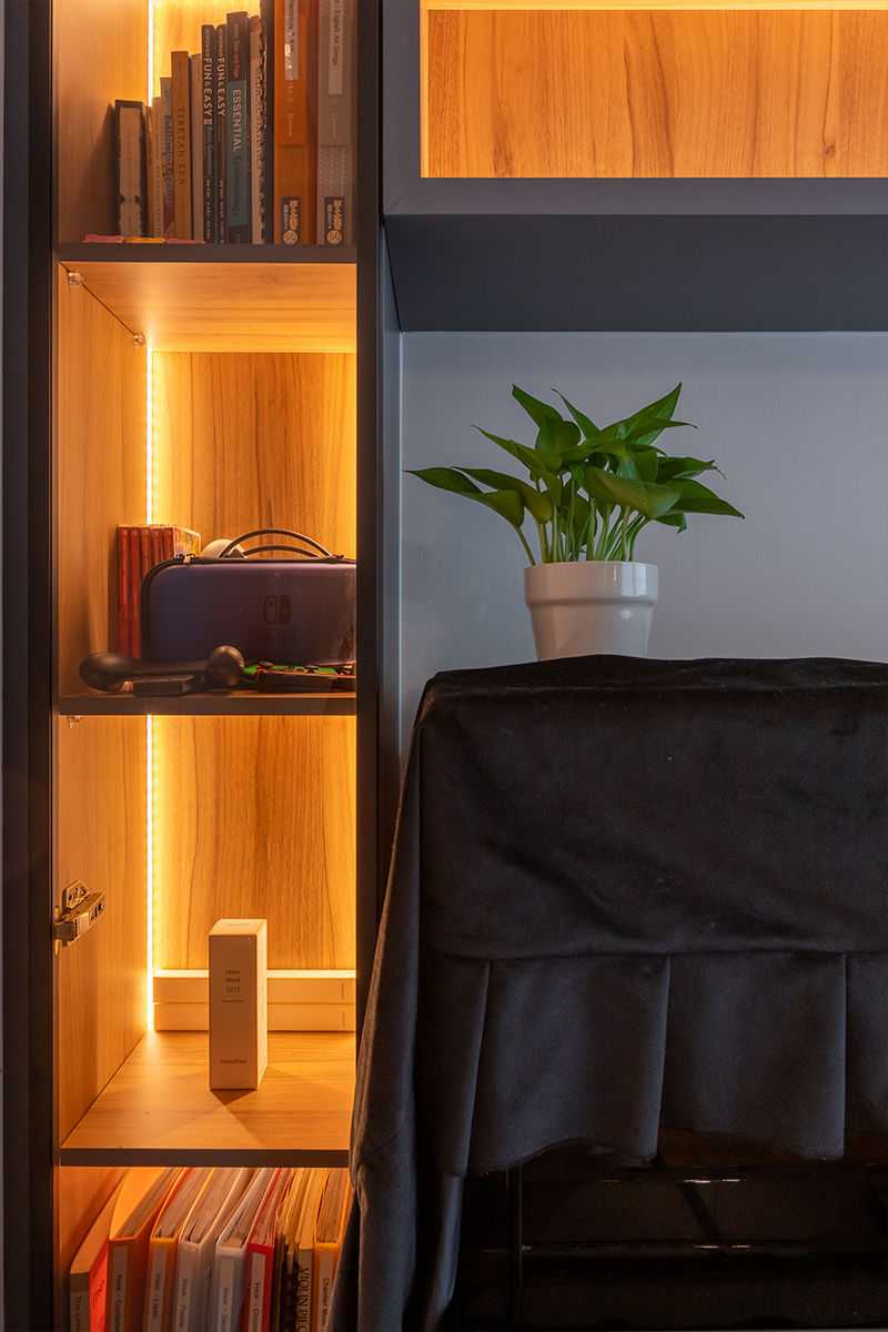 Contemporary Foyer with Artwork and Console Table