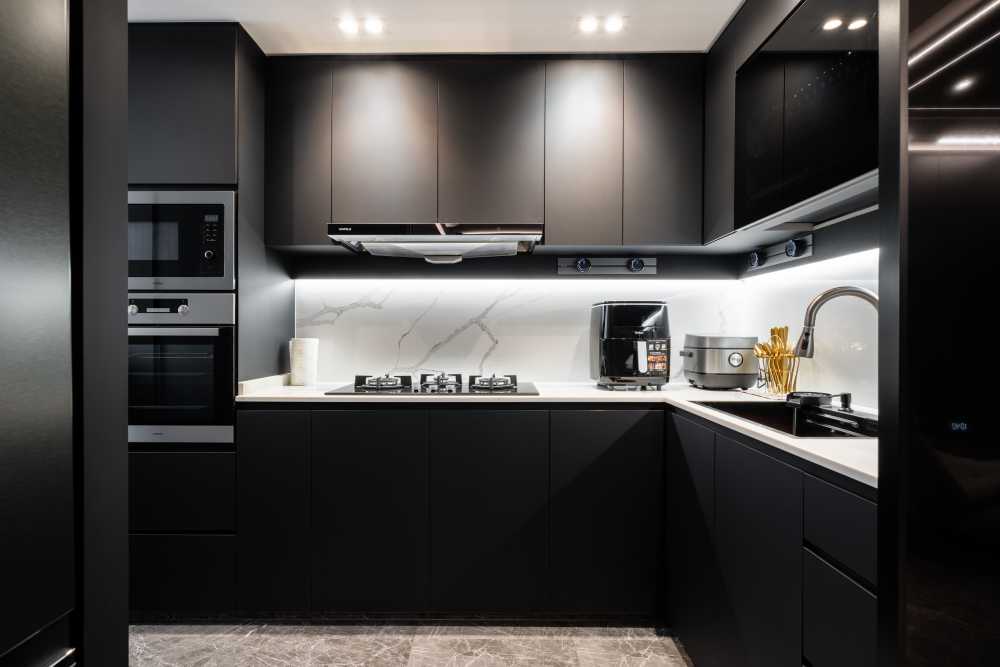 Modern Kitchen with Countertop and Vinyl Flooring