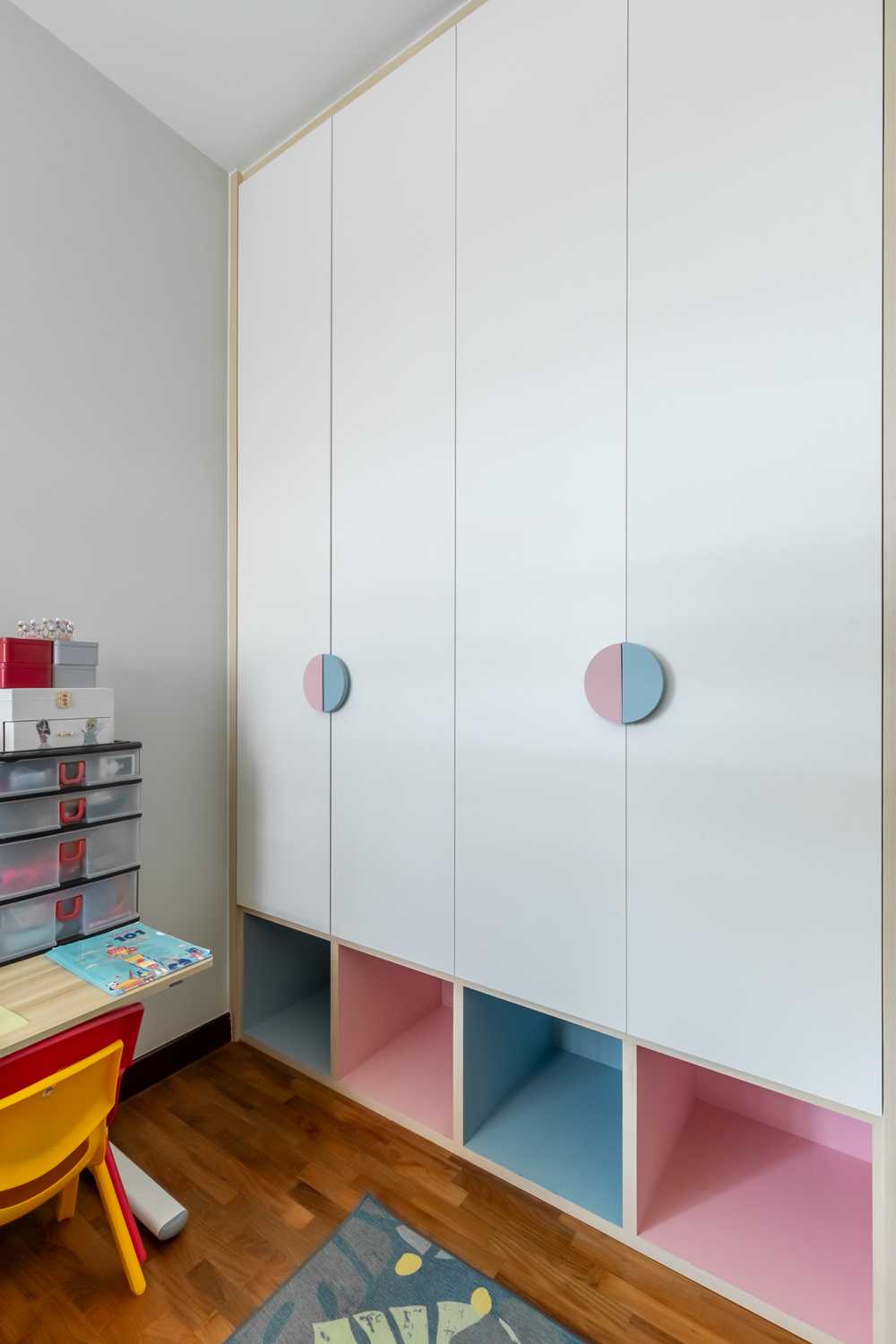 Contemporary Kids Room with Children's Storage and Children's Accessories