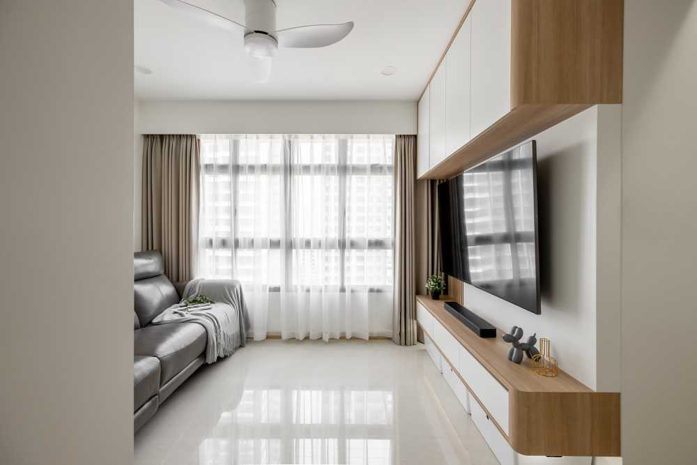 Minimalist Living Room with TV Console and Sofa
