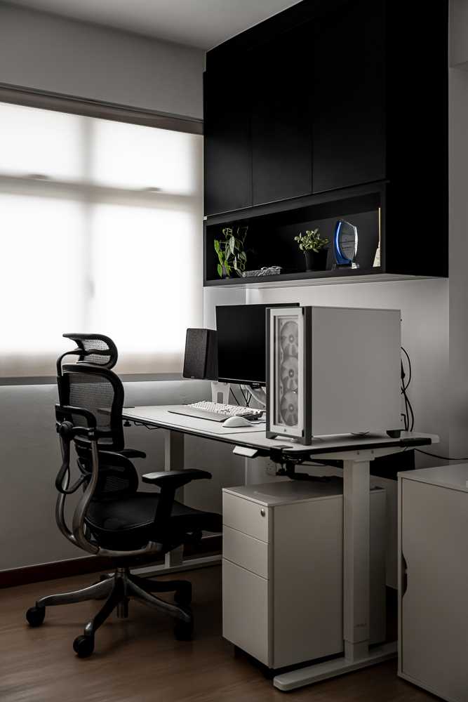 Modern Study with Bookshelf and Desk