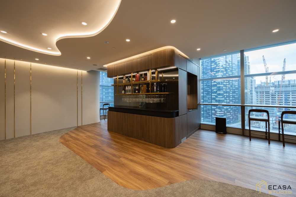 Modern Pantry with Kitchen Island and Console Table