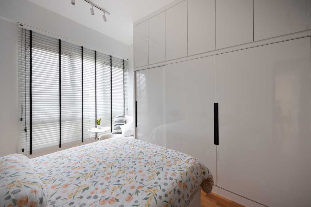 Modern Bedroom with Ceiling Light and Wardrobe