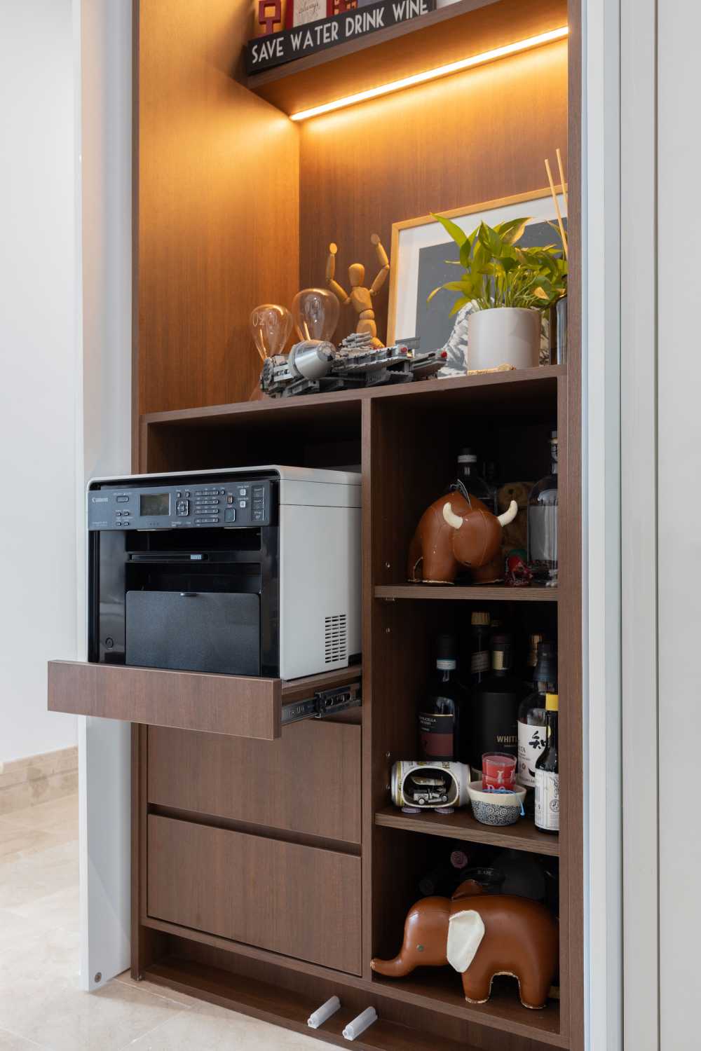 Modern Kitchen with Cupboard and Kitchen Accessories
