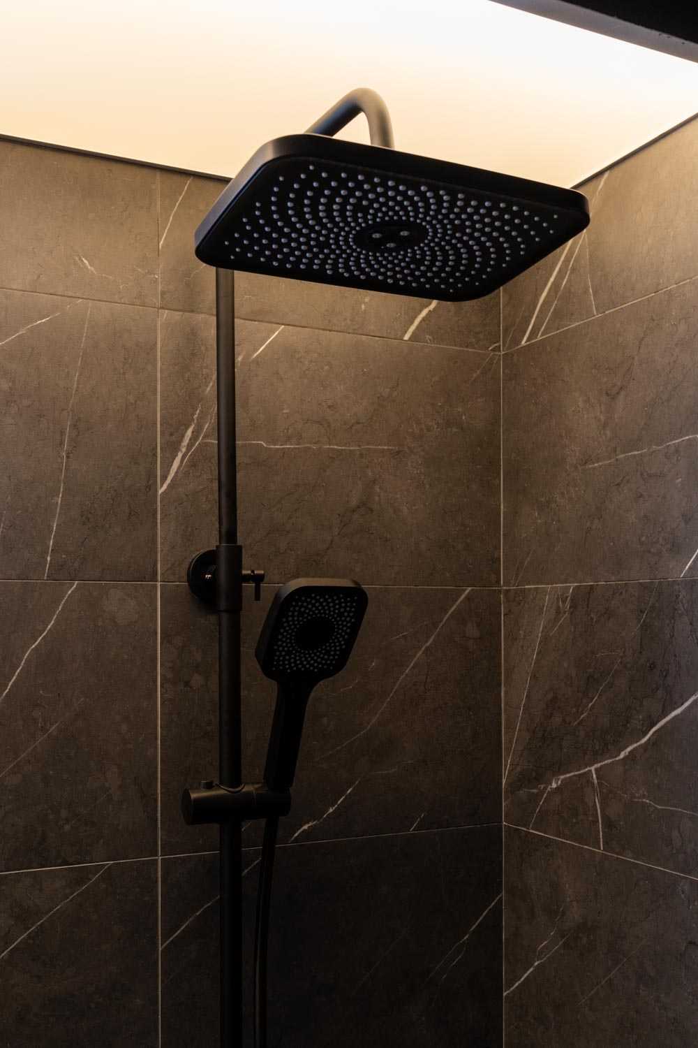Modern Bathroom with Shower Screen and Rainshower