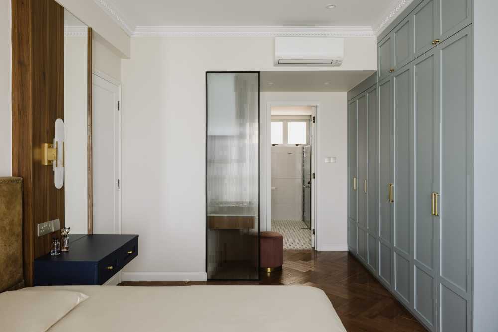 Contemporary Bedroom with Wardrobe and Bedside Table