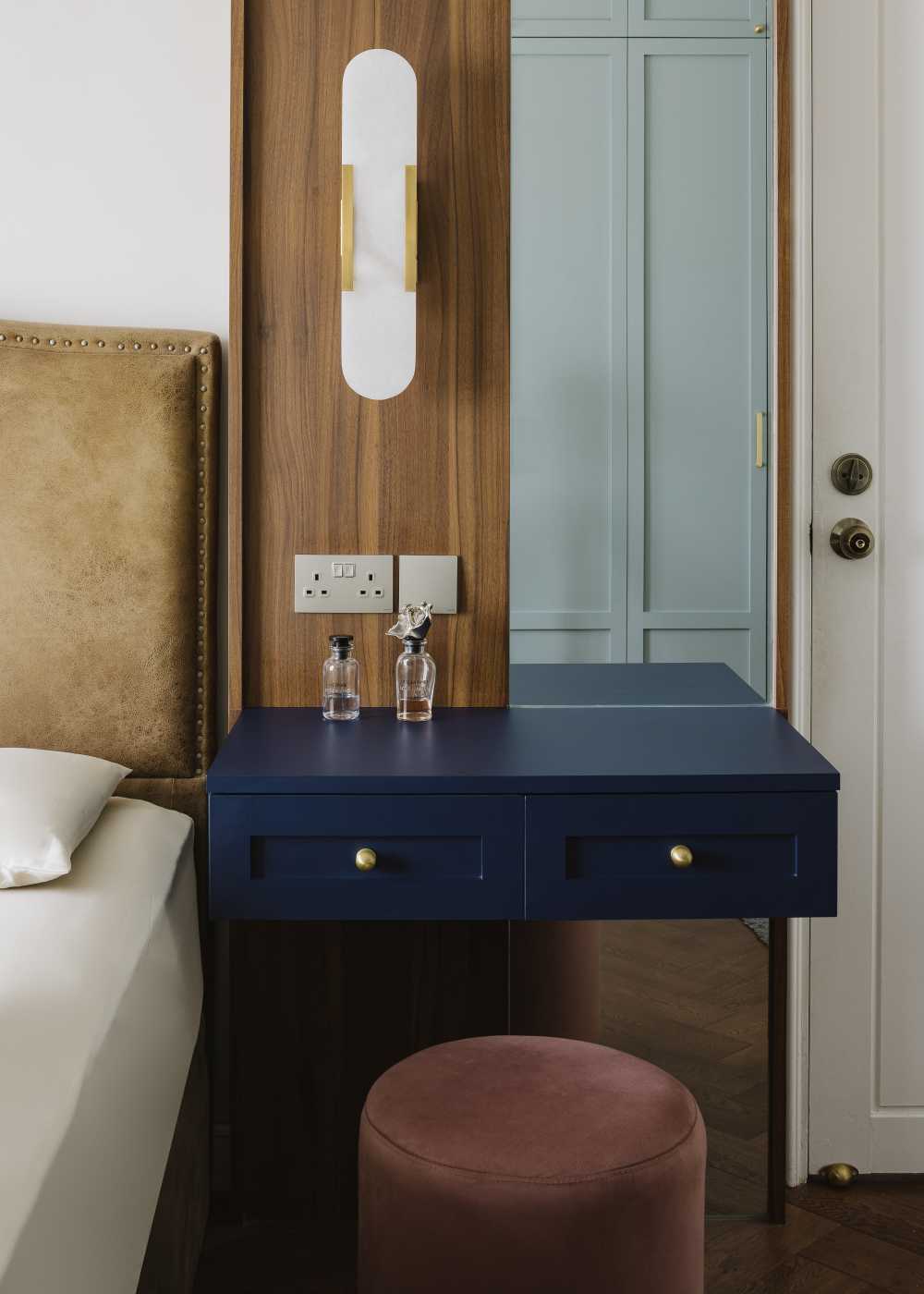 Contemporary Bedroom with Bedside Table and Bedroom Dresser