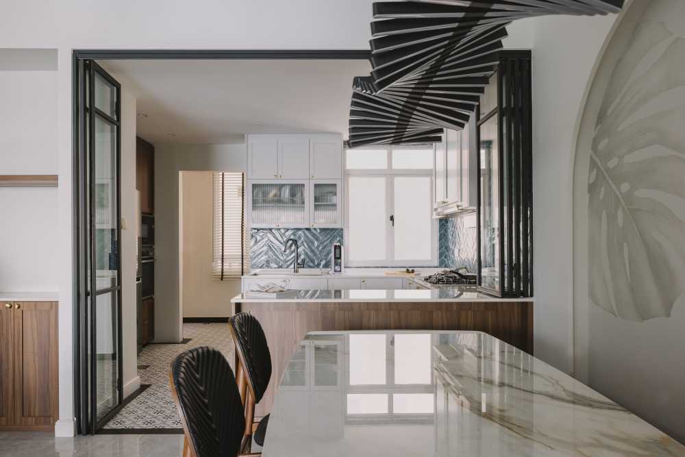 Contemporary Kitchen with Kitchen Window and Kitchen Island