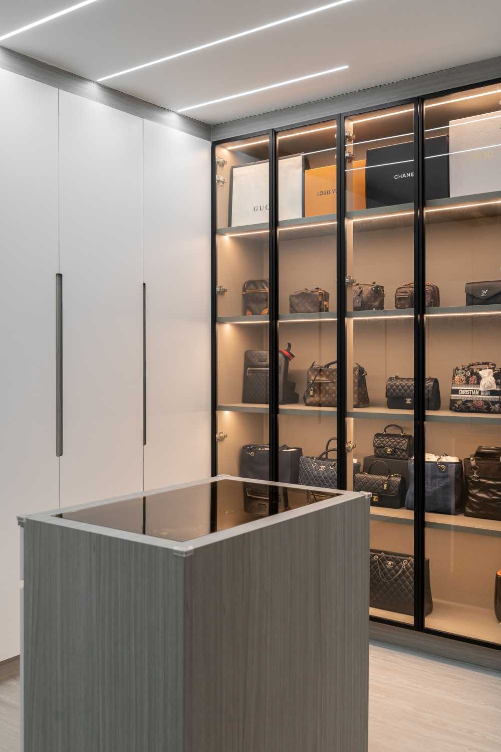 Modern Bedroom with Ceiling Light and Wardrobe
