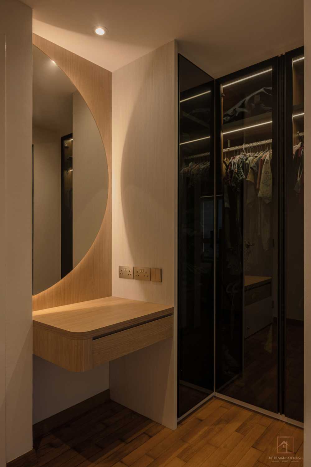 Scandinavian Bedroom with Homogeneous Tiles and Wardrobe