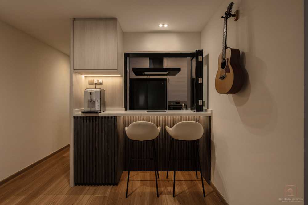 Scandinavian Dining Room with Cove Lighting and Downlights