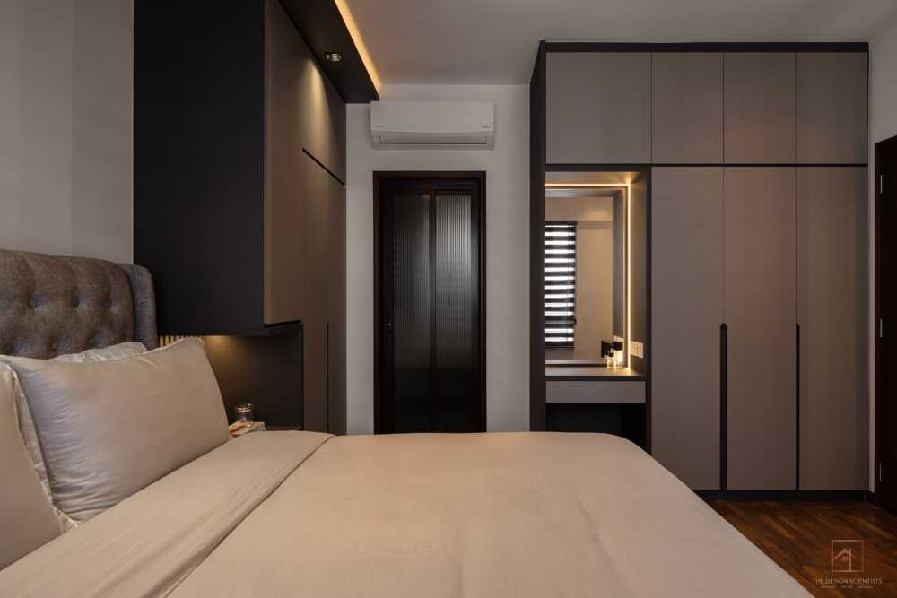 Contemporary Bedroom with Parquet Floor and Wardrobe