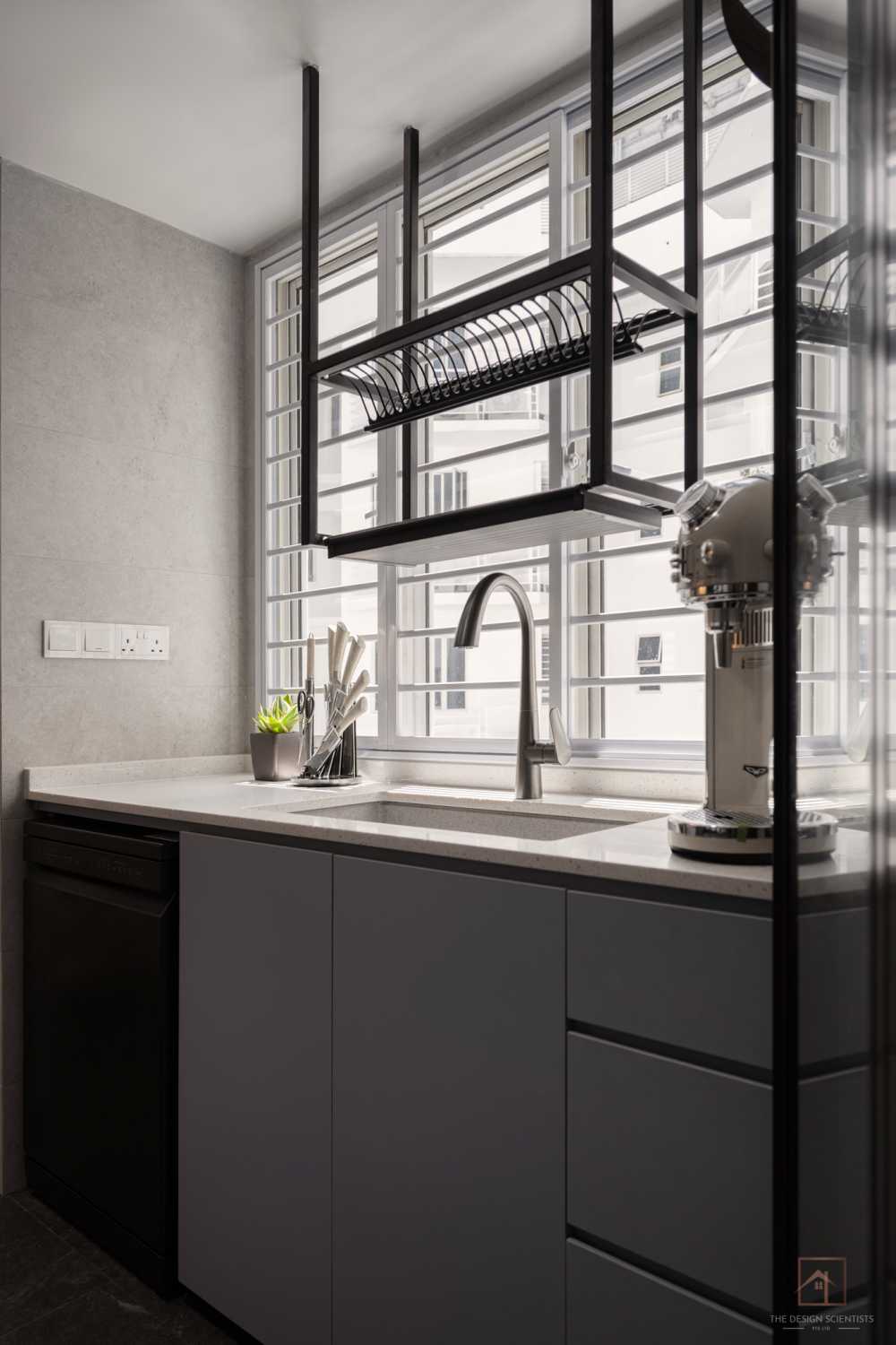 Contemporary Kitchen with Countertop and Kitchen Window